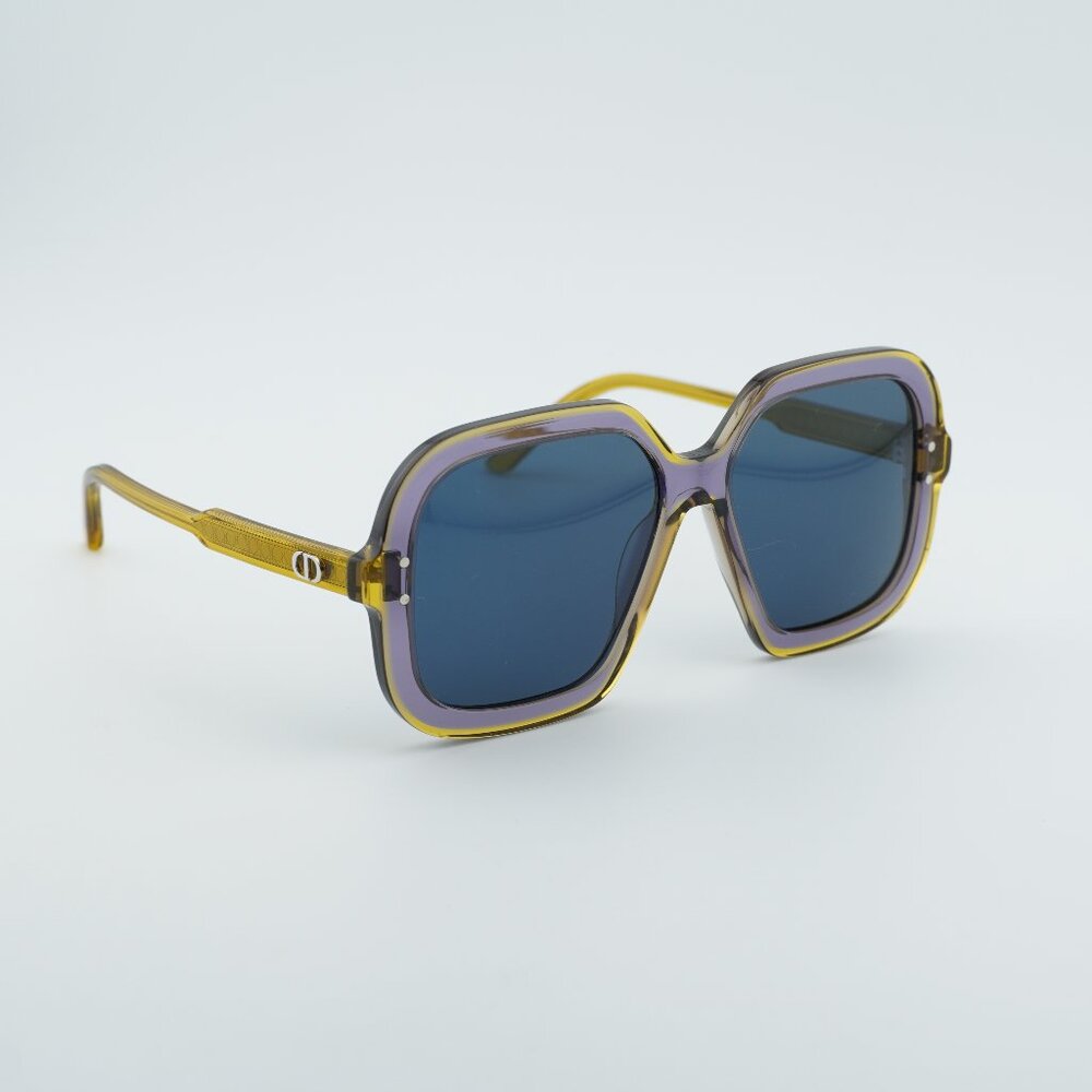Dior DIORHIGHLIGHT S1I 60B0 Sunglasses Yellow Square Frame, Blue Lenses